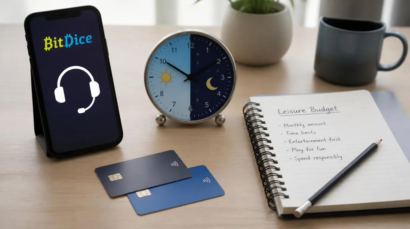 Smartphone mit Supportsymbol, Zahlungskarten und einem Notizbuch für das persönliche Freizeitbudget